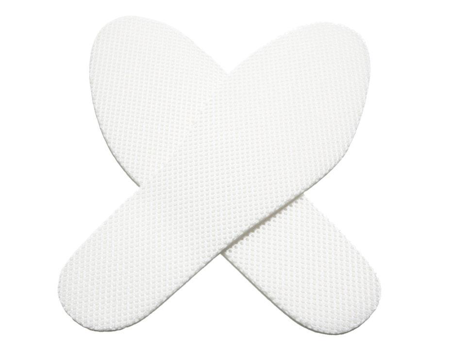 Shoe insoles on a white background